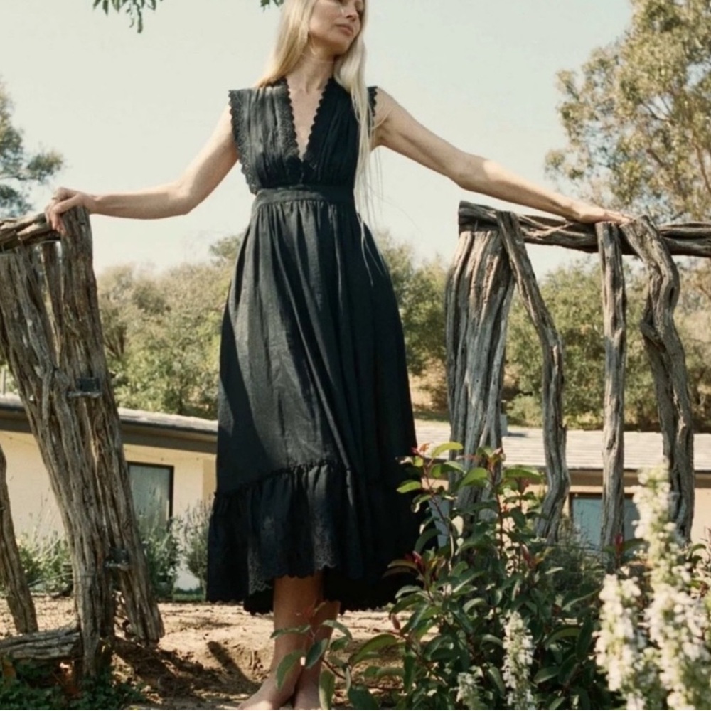 Elegant Black Lace Merida Dress by Doen